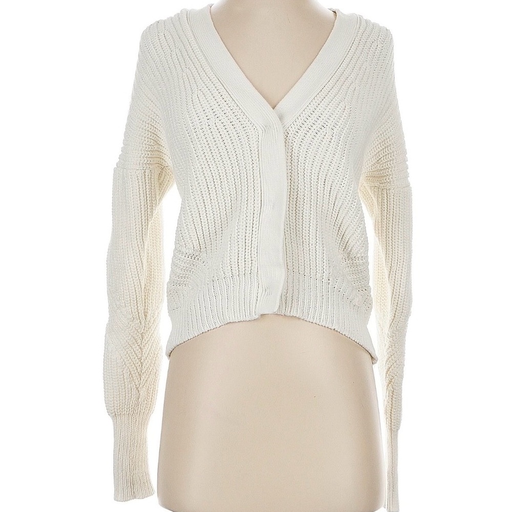 Chunky White Ribbed Cardigan XXS by Jcrew Point Sur